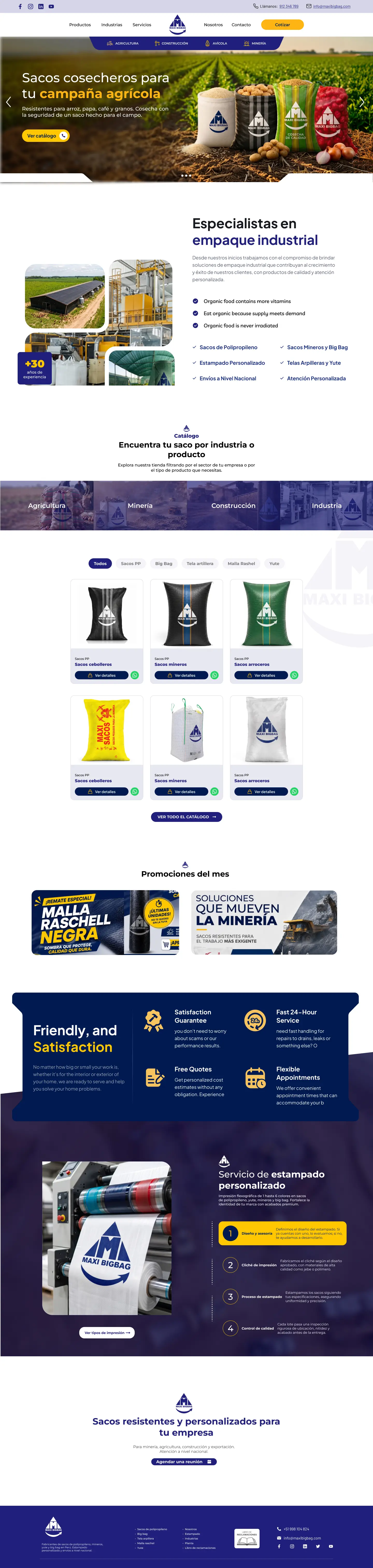 Catálogo de Maxi BigBag, sacos industriales para agro y minería