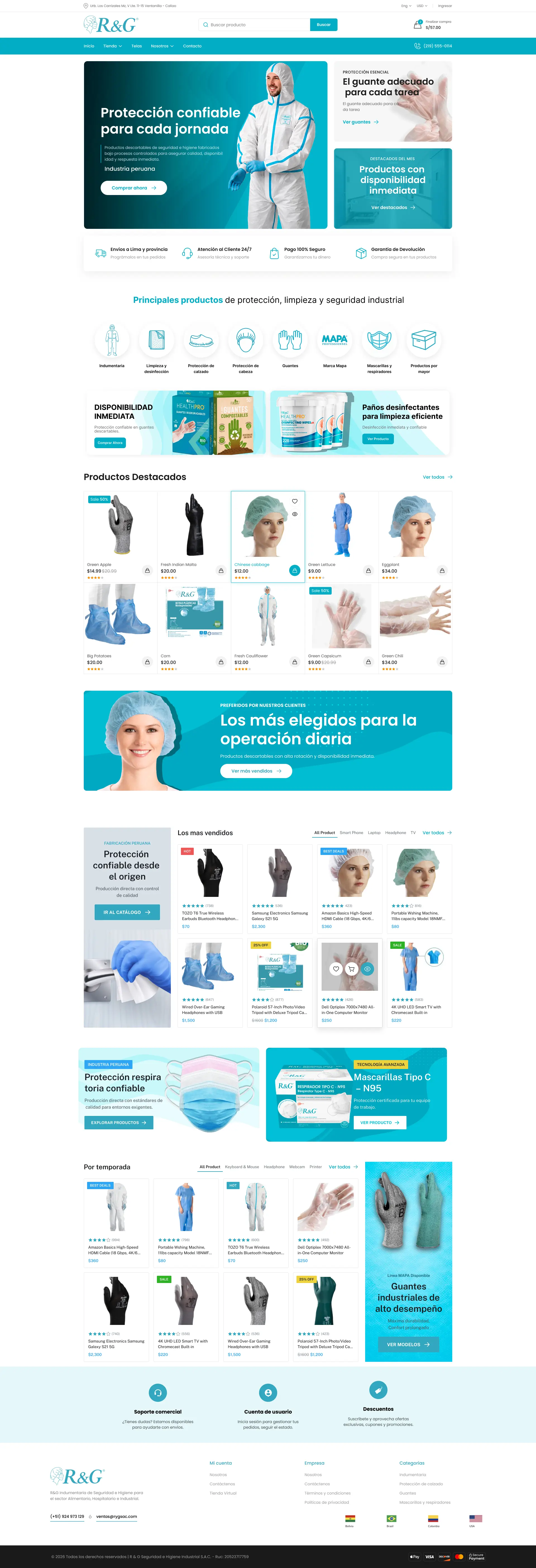 Tienda R&G de equipos de protección personal y ropa médica