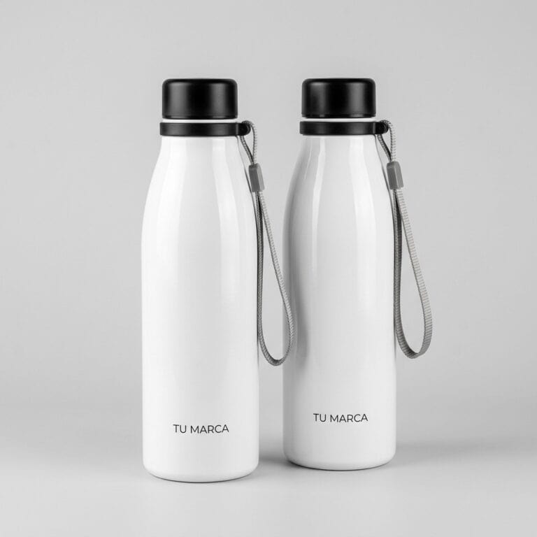 Botella de acero blanca con cinta 750 ml