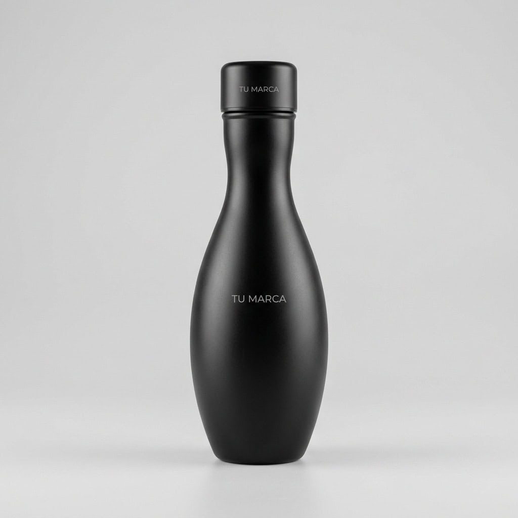 Botella térmica de acero negro mate 750 ml