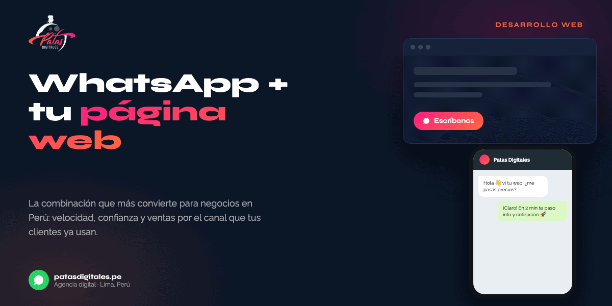 featured WhatsApp Business integrado en una página web, con chat de WhatsApp en el celular