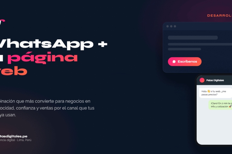 WhatsApp Business integrado en una página web, con chat de WhatsApp en el celular
