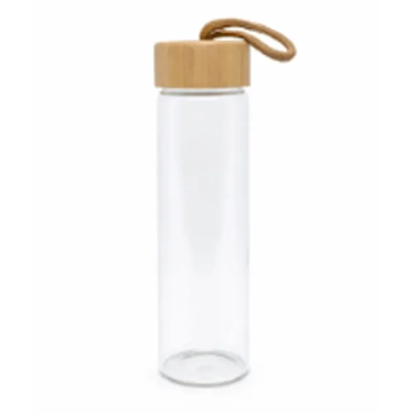 Botella de vidrio con tapa de bambú