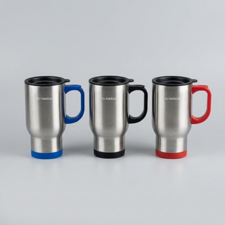 Mug de viaje de acero con asa 400 ml