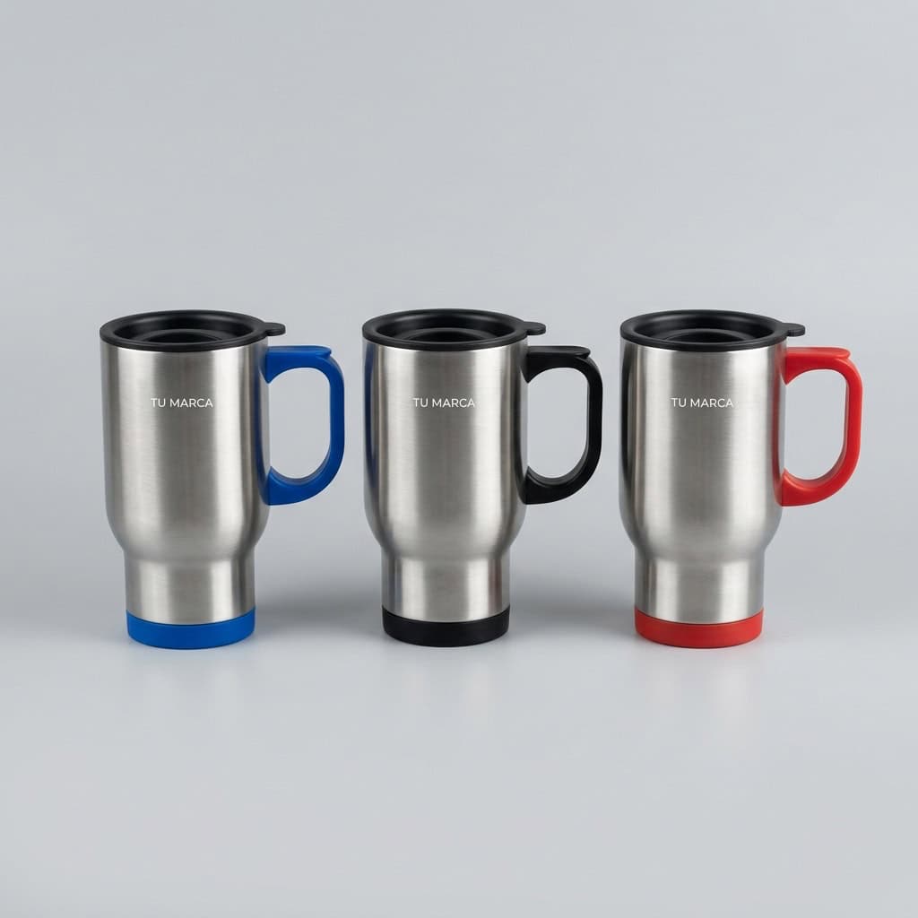 Mug de viaje de acero con asa 400 ml
