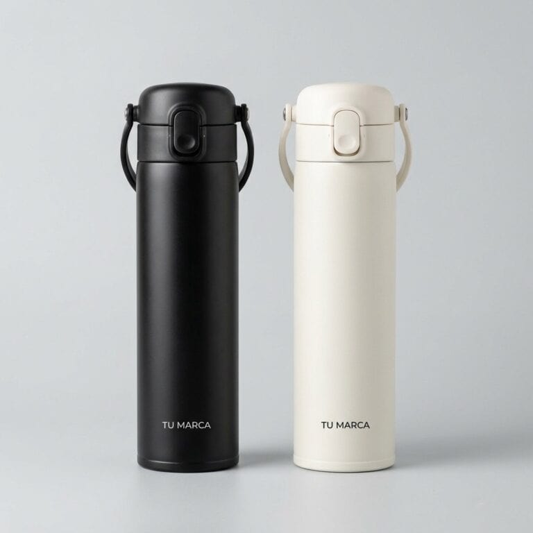 Termo de acero con tapa de seguro 350 ml