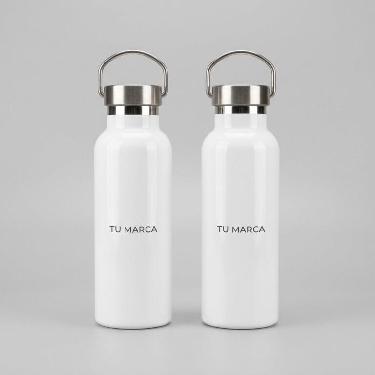Tomatodo de acero blanco con tapa de acero 750 ml