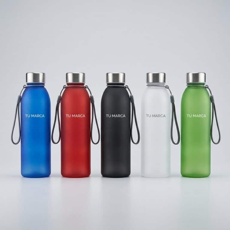 Tomatodo de plástico de colores con tapa metálica 600 ml