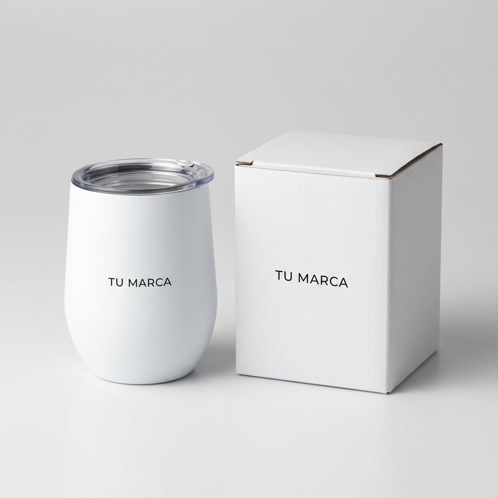 Vaso térmico blanco para sublimar 320 ml con caja