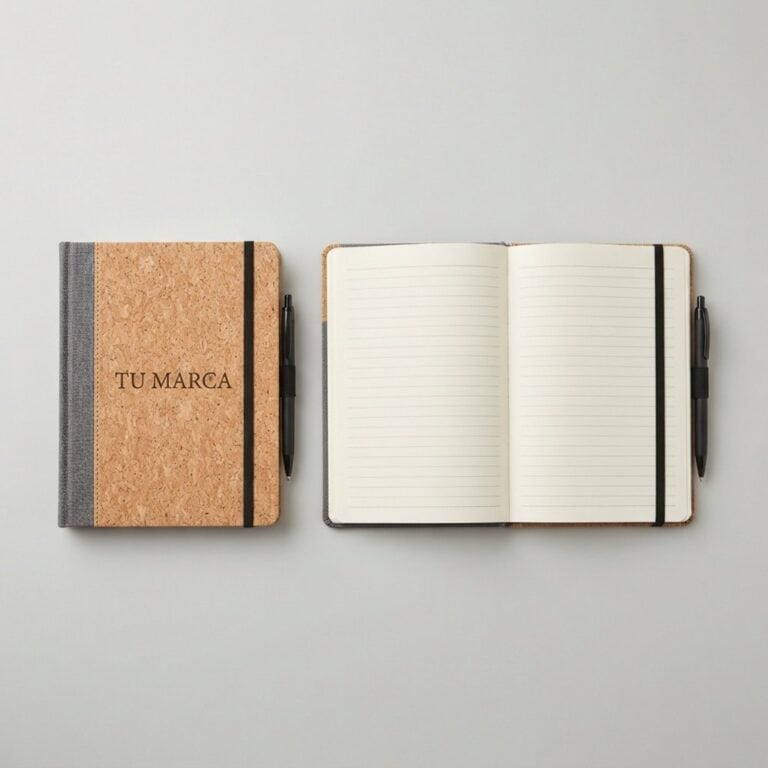 Agenda A5 de corcho con portalapicero