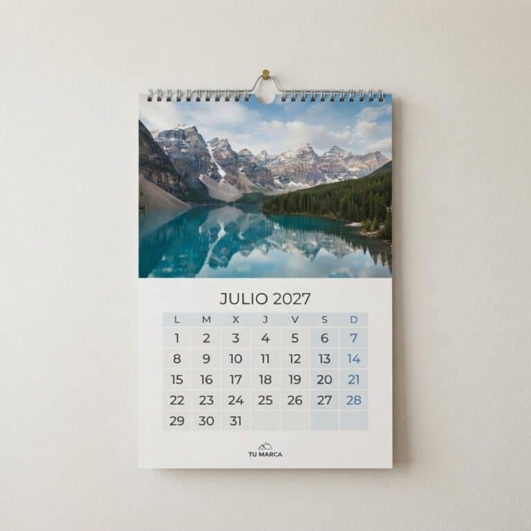 Calendario de pared con espiral 2027