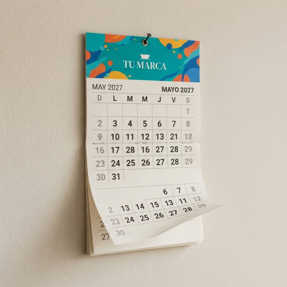Calendario de pared grapado y perforado 2027