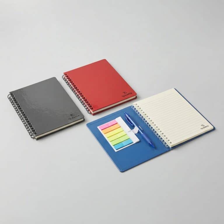 Libreta plastificada con post-its y lapicero
