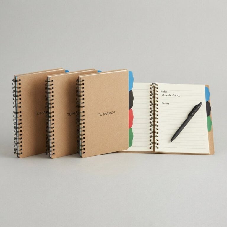 Libreta con separadores de colores