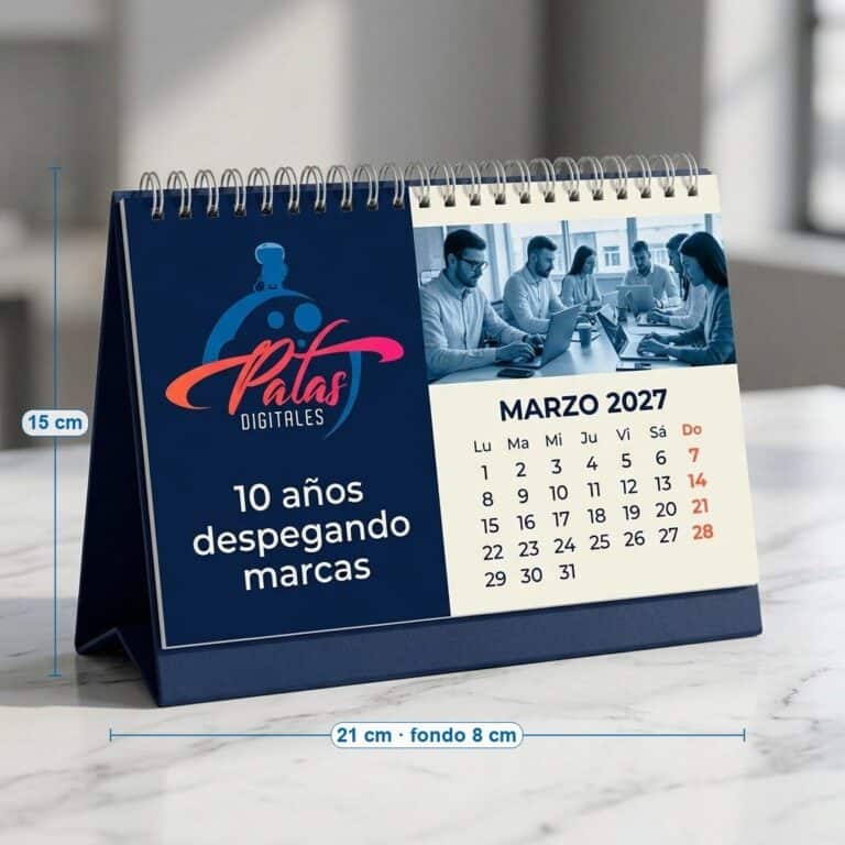 Calendario de escritorio con base dura 2027