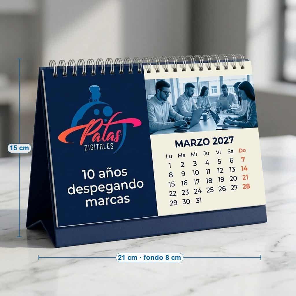 Calendario de escritorio con base dura 2027